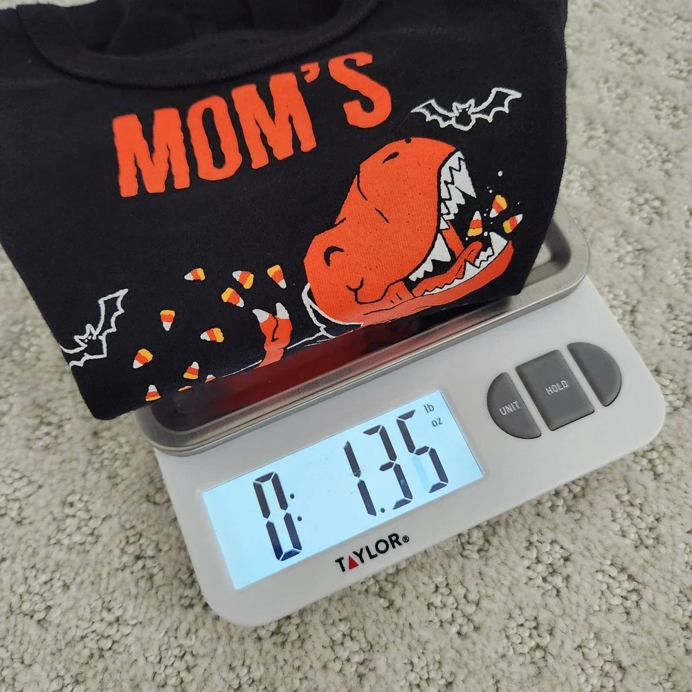 Infant Black Halloween Moms Candy Monster T-Rex Shirt size 6-9M